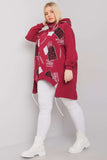 Maroon Hooded Sweatshirt with Print and Applique