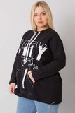Black Plus Size Printed Sweatshirt with Pockets