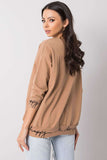 Camellia Sweatshirt with Hem Inscriptions and 3/4 Sleeves