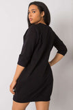 Chic Black Dress with Pockets & 3/4 Sleeves