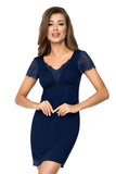 Elegant Lace-Trimmed Nightgown with Fitted Silhouette