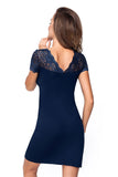 Elegant Lace-Trimmed Nightgown with Fitted Silhouette