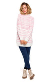 Cozy Striped Half-Zip Sweater with Winter Motif