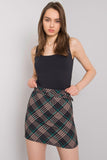 Checked Mini Skirt with Covered Zip for Versatile Styling