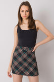 Checked Mini Skirt with Covered Zip for Versatile Styling