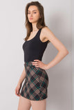 Checked Mini Skirt with Covered Zip for Versatile Styling