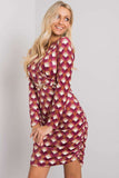 Elegant Dirty Pink Velour Long Sleeve Dress for All Occasions