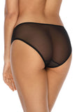 Elegant Black Sensual Panties with Tulle & Stripes