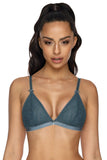 Lace-Trimmed Soft Bra in Marine with Delicate Details