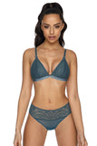 Lace-Trimmed Soft Bra in Marine with Delicate Details