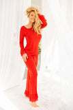 Chic Long Sleeve Pyjama Set with Tulle Frills