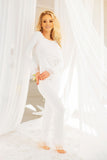 Chic Long Sleeve Pyjama Set with Tulle Frills