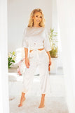 Patong Satin Blouse and Wide Pants Set for Unique Style
