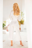Patong Satin Blouse and Wide Pants Set for Unique Style