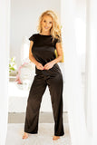 Elegant Minimalist Satin Blouse and Trousers Set