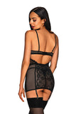 Seductive Laced Nightdress with Garter Straps & Thong