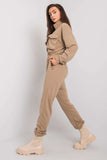 Dark Beige Cotton Zip-Up Jumpsuit for Everyday Wear