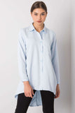 Light Blue Button Down Shirt with Longer Back Design