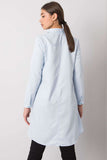 Light Blue Button Down Shirt with Longer Back Design