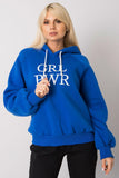 Dark Blue Oversize Warm Hooded Sweatshirt for Everyday Wear