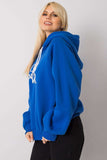 Dark Blue Oversize Warm Hooded Sweatshirt for Everyday Wear