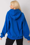 Dark Blue Oversize Warm Hooded Sweatshirt for Everyday Wear