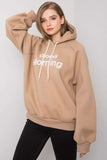Dark Beige Hooded Insulated Sweatshirt for Everyday Wear