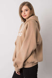 Dark Beige Hooded Insulated Sweatshirt for Everyday Wear