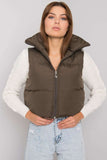 Khaki Zipped Vest with Concealed Hood