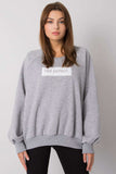 Grey Long Sleeve Hooded Sweatshirt for Everyday Wear