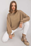 Dark Beige Long Sleeve Hooded Sweatshirt for Everyday Wear