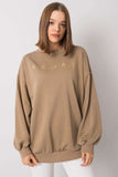 Dark Beige Long Sleeve Hooded Sweatshirt for Everyday Wear