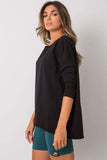 Black 3/4 Sleeve Cotton Blouse for Everyday Style