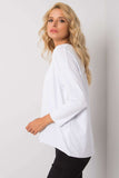 Elegant White Cotton Blouse with 3/4 Sleeves for Women
