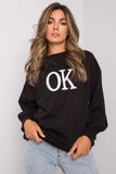 Black Long Sleeve Sweatshirt with Text Design