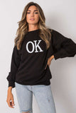Black Long Sleeve Sweatshirt with Text Design