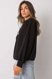 Black Long Sleeve Sweatshirt with Text Design