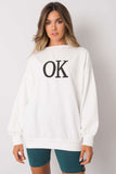 Ecru Long Sleeve Sweatshirt with Inscription