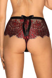 Elegant Dark Red Lace Lingerie Set with Bow Detail