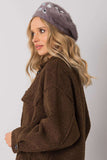 Elegant Dark Purple Beret with Crystal Accents
