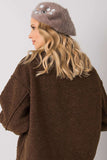 Elegant Dark Beige Crystal-Embellished Beret Hat