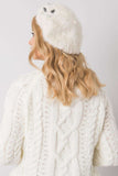 Ecru Crystal-Embellished Beret for Stylish Elegance