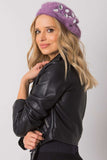 Elegant Purple Beret with Crystal Accents for Stylish Appeal
