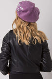 Elegant Purple Beret with Crystal Accents for Stylish Appeal