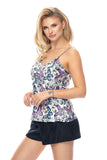 Elegant Satin Butterfly Print Loungewear Set