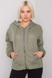 Hooded Quilted Sweatshirt with Front Pockets for Ladies