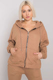 Quilted Hooded Sweatshirt with Zip and Pockets