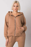 Quilted Hooded Sweatshirt with Zip and Pockets