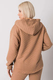 Quilted Hooded Sweatshirt with Zip and Pockets