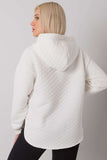 Hooded Quilted Zip Sweatshirt with Front Pockets for Ladies